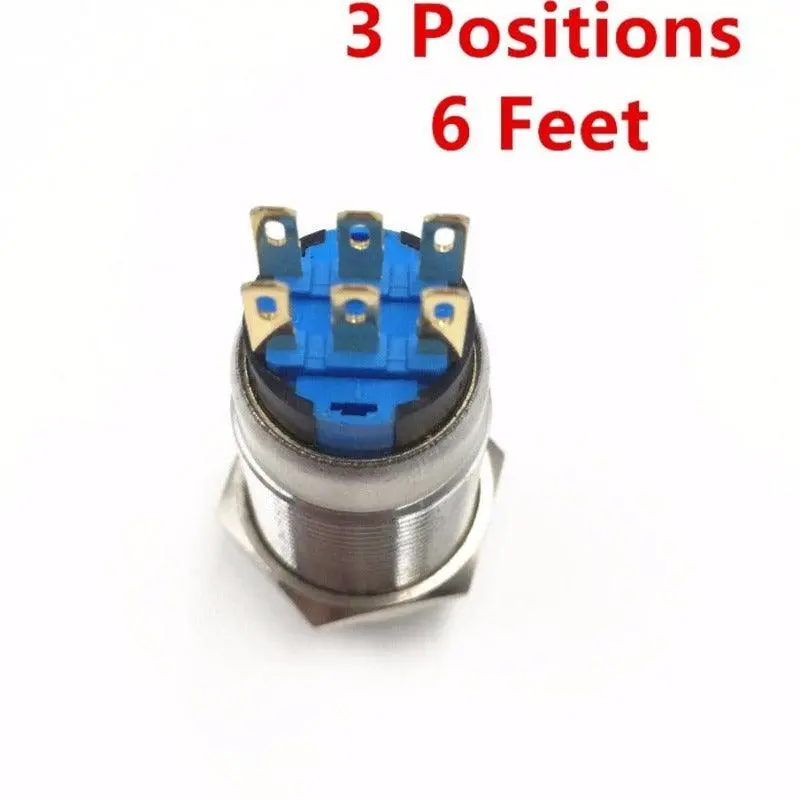 Earu -19Mm 22Mm 2 3 Position Push Button Switch Dpdt Selector Knob Rotary 3 Position Switch 5