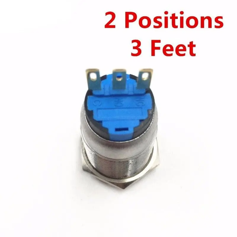 Earu -19Mm 22Mm 2 3 Position Push Button Switch Dpdt Selector Knob Rotary 3 Position Switch 6