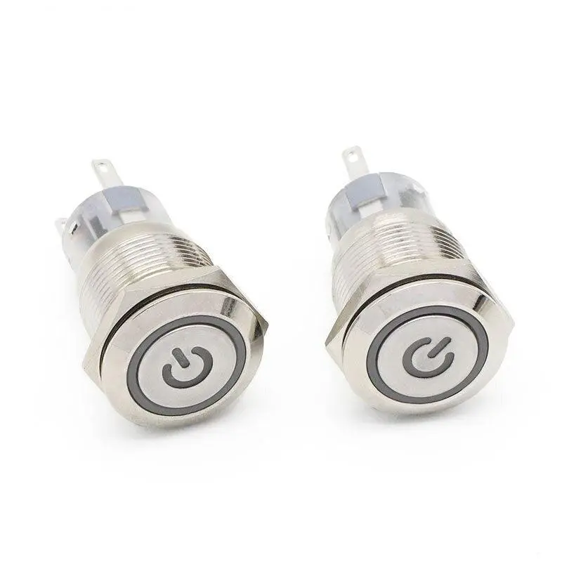 Earu -19Mm Metal Latching Locking Horn Push Button Switch Led Light 1