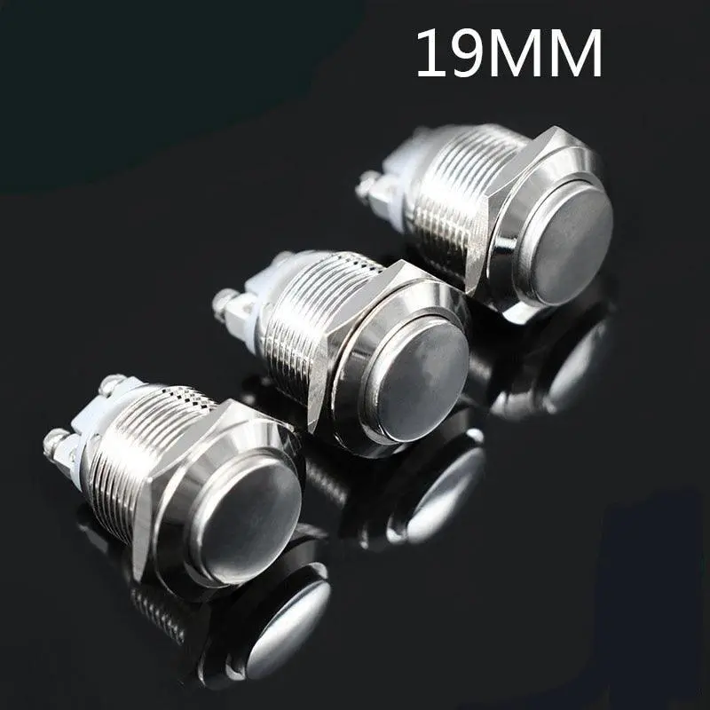 Earu -19Mm Stainless Steel Push Button Switch Momentary Reset 1No 1