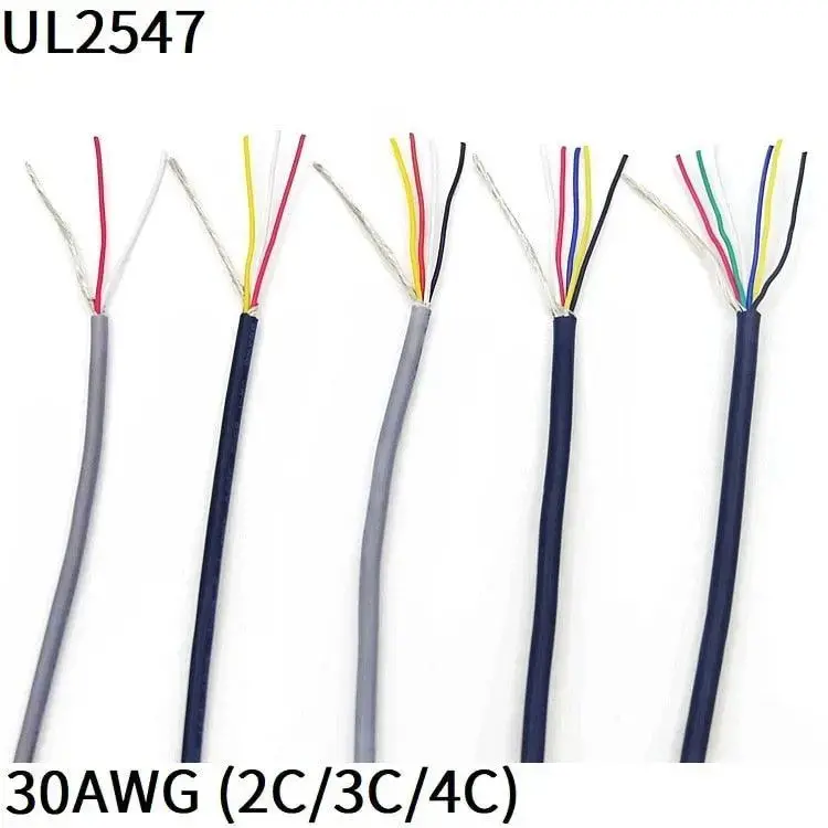 1M 30Awg Shielded Wire 2Core 3Core 4Core Pvc Insulated Channel Audio Speaker Headphone Line Signal Control Copper Cable Ul2547 1
