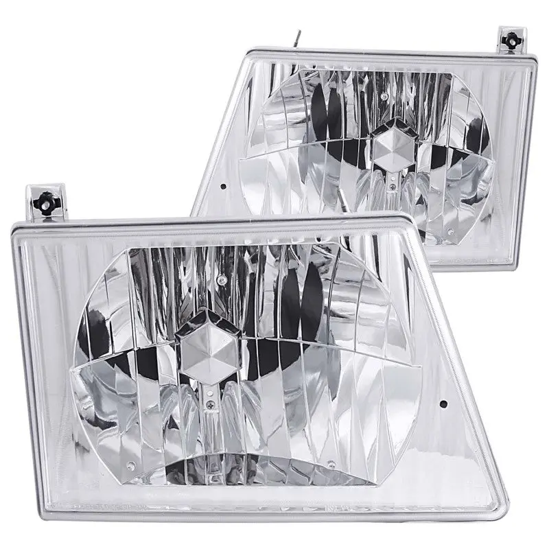 Anzo 1992-2006 Ford Econoline Crystal Headlights Chrome 1