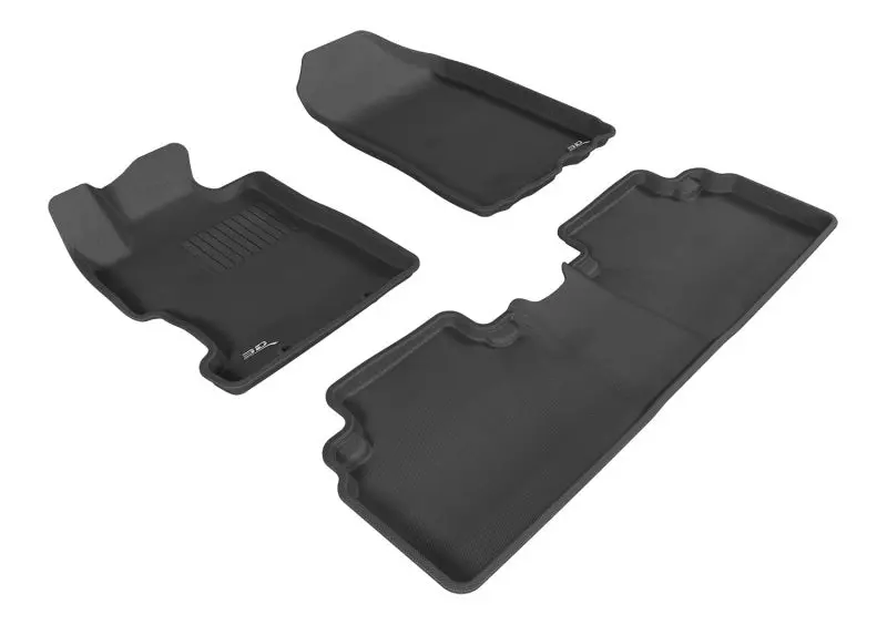 3D Maxpider 2006-2011 Honda Civic Sedan Kagu 1St & 2Nd Row Floormat - Black 1