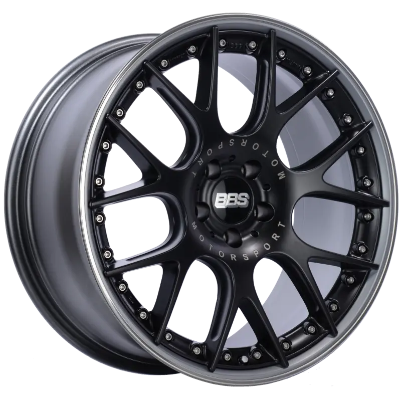 Bbs Ch-Rii 20X9.5 5X112 Et25 Satin Black Center Platinum Lip Ss Rim Prot Wheel -82Mm Pfs/Clip Req 1