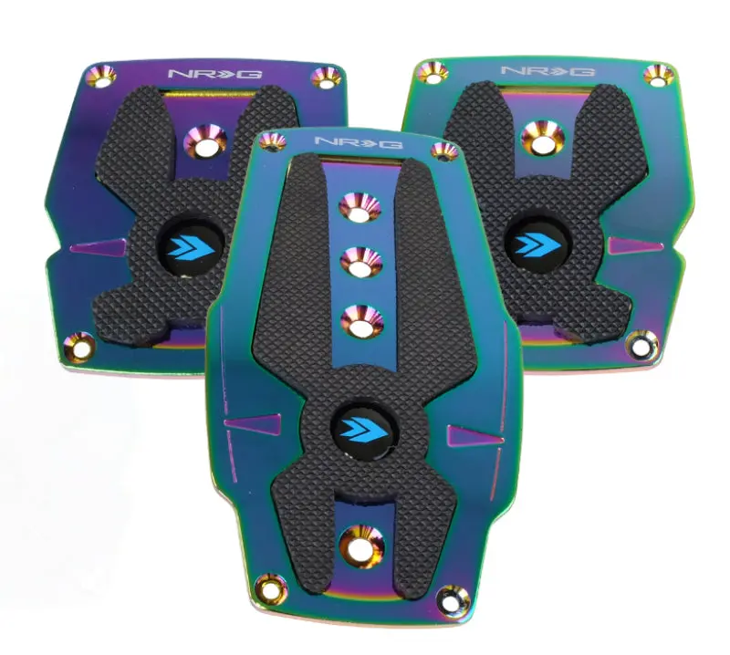 Nrg Aluminum Sport Pedal M/T - Neochrome W/Black Rubber Inserts 1