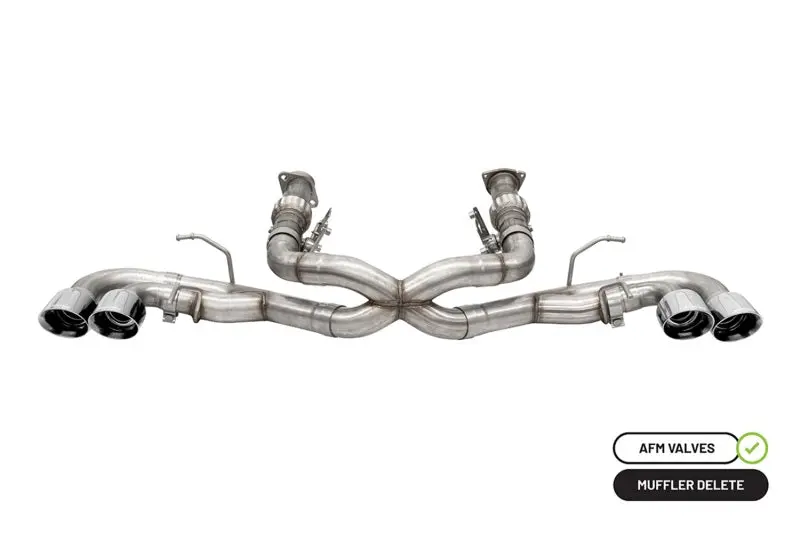 Corsa 20-25 Corvette C8 3In Xtreme Cat-Back Exhaust 4.5In Pol Quad Tips - Integrates Stock Afm Valve 1
