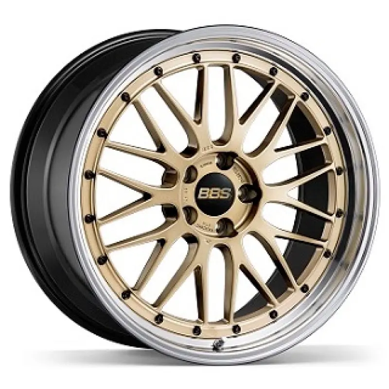 Bbs Lm 20X12 5X130 Et72 Cb71.6 Gold Wheel W/ Diamond Cut Machined Lip 1