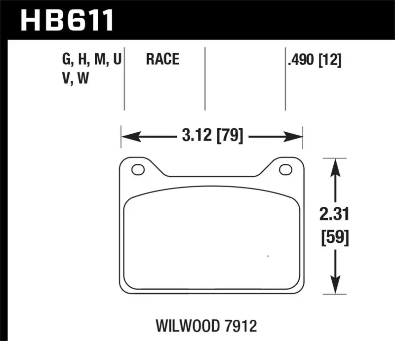 Hawk Willwood 7912 Dtc-60 Race Brake Pads 1
