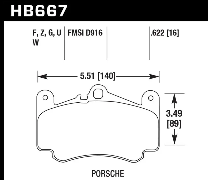 Hawk 02-05 Porsche 911 Carrera 4 Turbo Look/Carrera 4S Front Dtc-60 Brake Pads 1