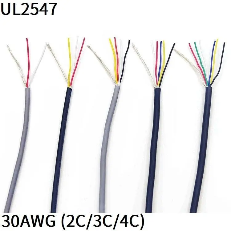 1M 30Awg Shielded Wire 2Core 3Core 4Core Pvc Insulated Channel Audio Speaker Headphone Line Signal Control Copper Cable Ul2547 1