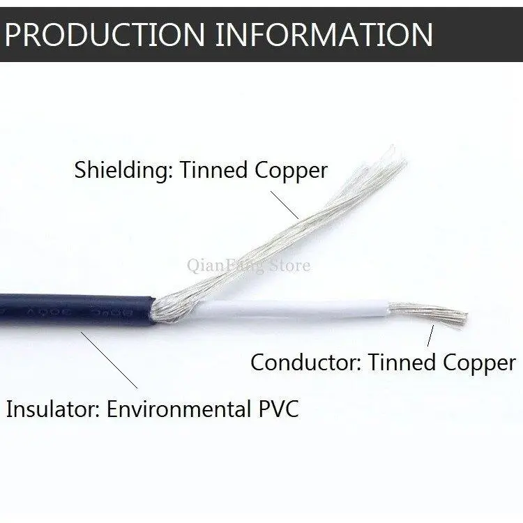 1M Shielded Wire Signal Cable 28Awg 26Awg 24Awg Channel Audio 1 Single Core Electronic Headphone Copper Shielding Wire Ul1533 2