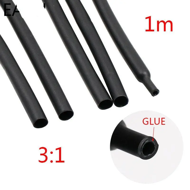 1M/Lots 3:1 Heat Shrink Tube With Glue Dual Wall Tubing Diameter 1.6/2.4/3.2/4.8/6.4/7.9/9.5/12.7Mm Adhesive Lined Sleeve Wrap 1