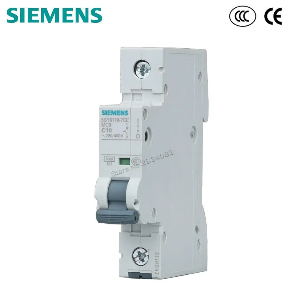 1P C10 Mini Circuit Breaker Mcb 5Sy6110-7Cc 1P 240/400V 10A Siemens 1