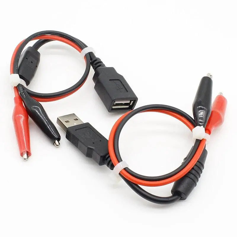 1Pair Usb Alligator Clips Crocodile Wire Male/Female To Usb Tester Detector Dc Voltage Meter Ammeter Capacity Power Meter 1
