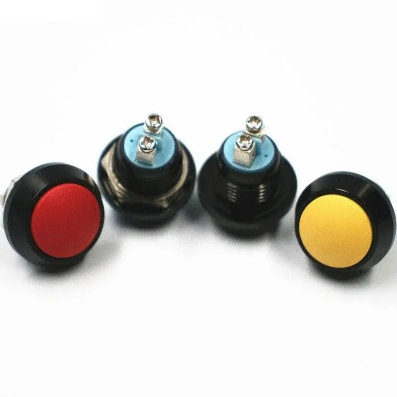 Earu -1Pc 12Mm Black Momentary Power Push Button Siwtch 2