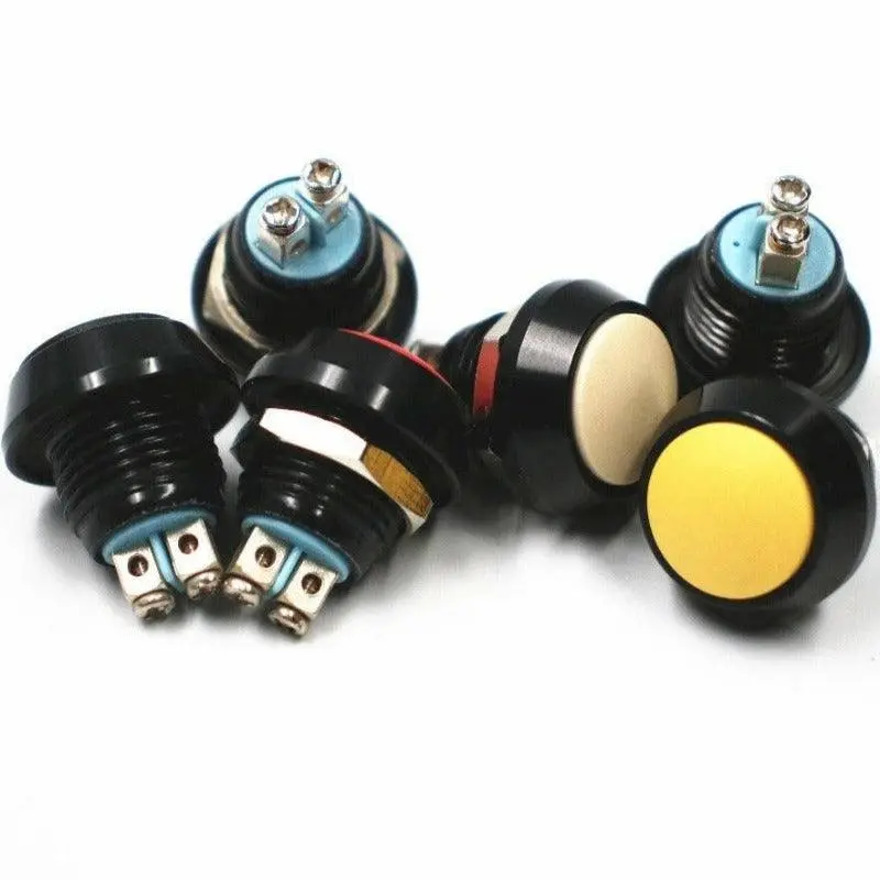 Earu -1Pc 12Mm Black Momentary Power Push Button Siwtch 4