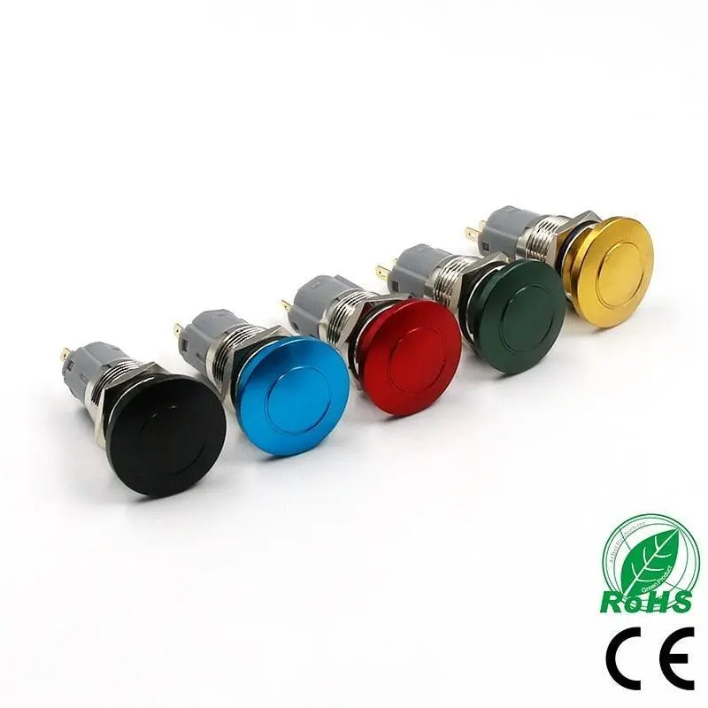 Earu -1Pc 19Mm 2No 2Nc Metal Waterproof Push Button Switch Emergency Stop Mushroom 1