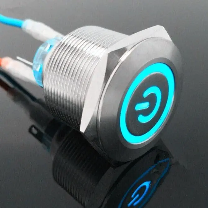 Earu -1Pc 6Pin 25Mm Metal Stainless Steel Latching Push Button /Doorebll Bell Horn Led 5