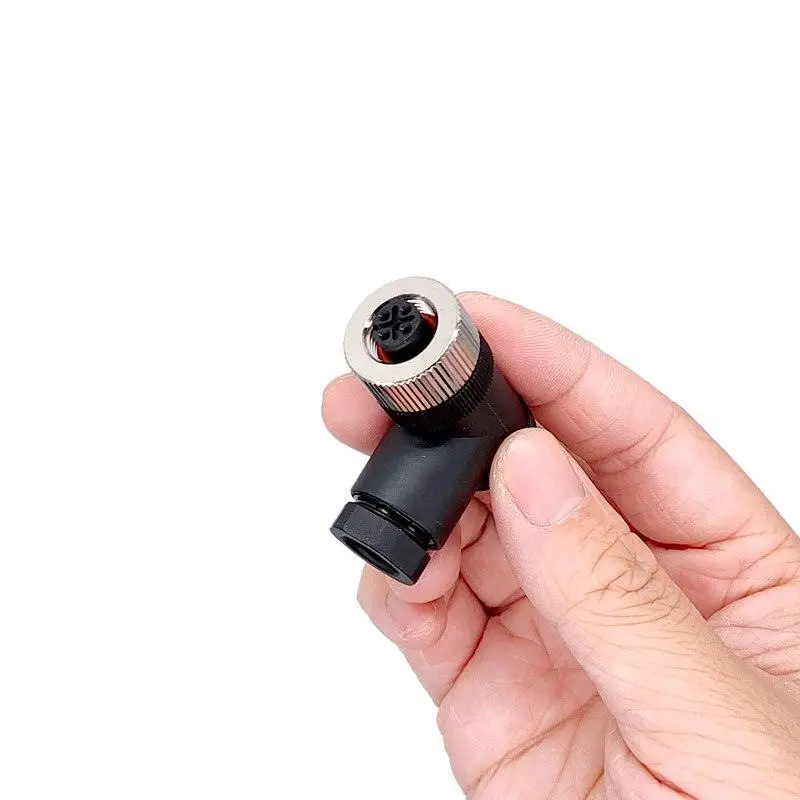 1Pc M12 Sensor Connector Waterproof Straight Angle Male Female Screw Threaded Plug Coupling 3 4 5 8 Pin 12