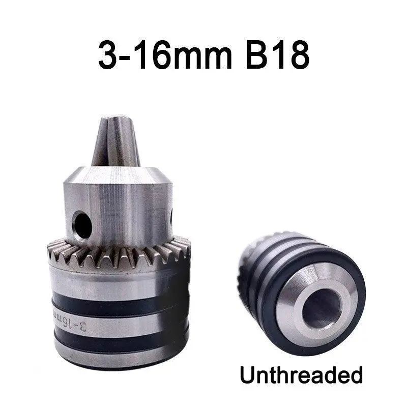 1Pcs 1-13Mm 3-16Mm B16 B18 1/2 Thread Drill Chuck Conversion Drill Chuck Wrench Into Electric Drill Keyless 3 Jaw Chuck 2
