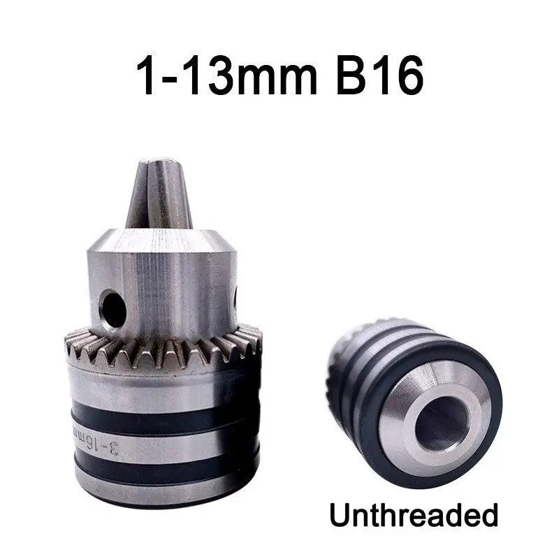 1Pcs 1-13Mm 3-16Mm B16 B18 1/2 Thread Drill Chuck Conversion Drill Chuck Wrench Into Electric Drill Keyless 3 Jaw Chuck 1