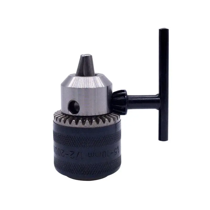 1Pcs 1.5-10Mm B12 3/8 Thread Drill Chuck Conversion Drill Chuck 1/2 M12x1.25 Wrench Into Electric Drill Keyless 3 Jaw Chuck 1