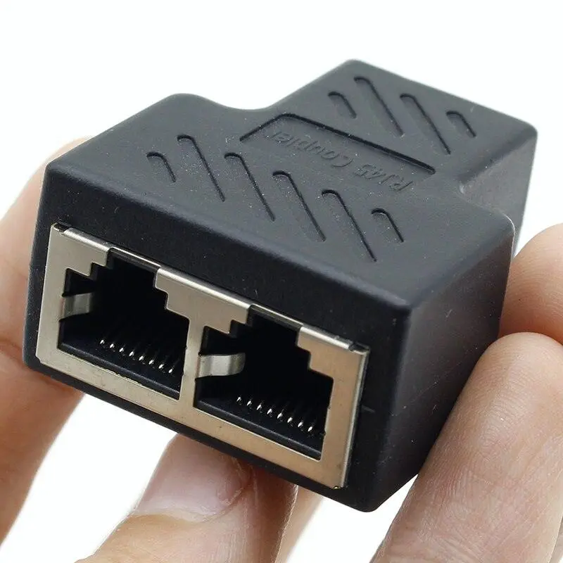 1Pcs 1 To 2 Ways Rj45 Lan Ethernet Network Cable Female Splitter Connector Adapter 2