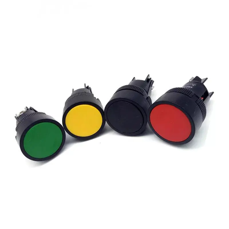 1Pcs 22Mm Momentary Push Button Switch Red Green Blue Yellow Black White Normal Open/Normal Close Xb2-Ea142 Xb2-Ea131 1