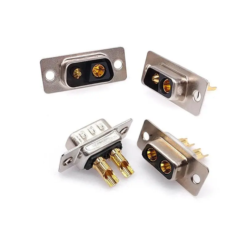 1Pcs 2W2 2V2 30A 2 Pin Gold Plated Male Female High Current Connector  D-Sub Adapter Solder Type 2Pin Plug Socket High Power 1