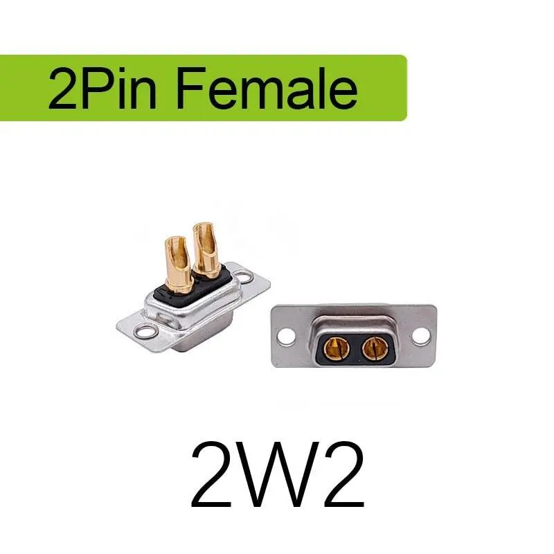 1Pcs 2W2 2V2 30A 2 Pin Gold Plated Male Female High Current Connector D-Sub Adapter Solder Type 2Pin Plug Socket High Power 5