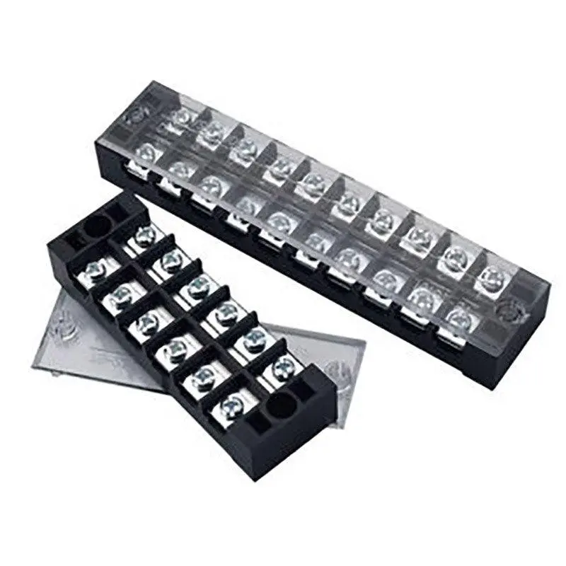 1Pcs 600V 25A Dual Row Barrier Screw Terminal Block Strip Wire Connector 3/4/6/8/10/12 Positions Optional 1