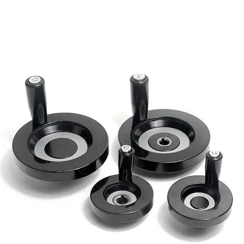 1Pcs Black Milling Machine Lathe Cnc 3D Printer Spoked Hand Wheel Bakelite Corrugated Handwheel Aperture 8/10/12/14/16/18/20Mm 1