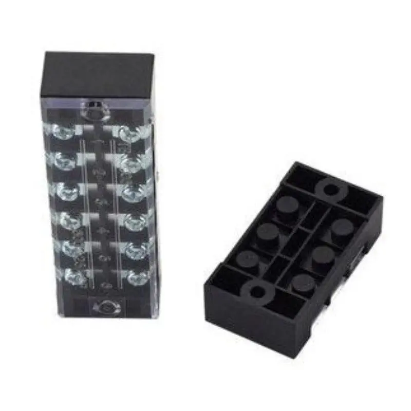 1Pcs Dual Row Barrier Screw Terminal Block Strip Wire Connector 600V 15A 3/4/6/8/10/12 Positions Optional 1