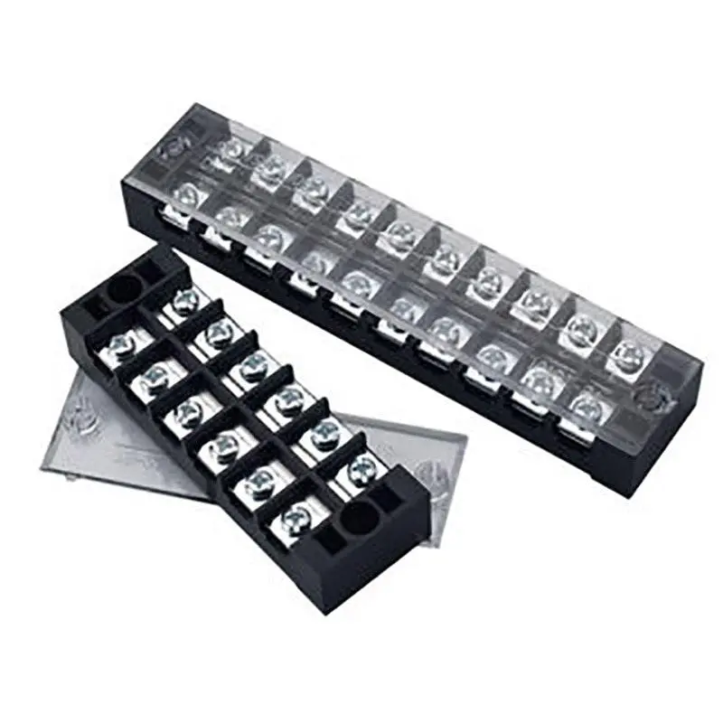 1Pcs Dual Row Barrier Screw Terminal Block Strip Wire Connector 600V 45A 3/4/6/10/12 Positions Optional 1