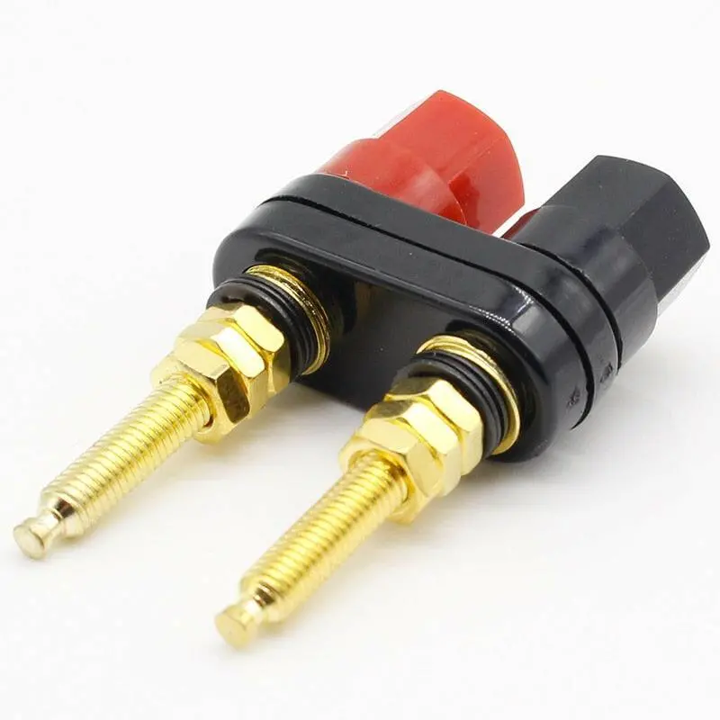 1Pcs Gold Plated Banana Plug Connector Speaker Amplifier Extended Terminal Binding Post 1