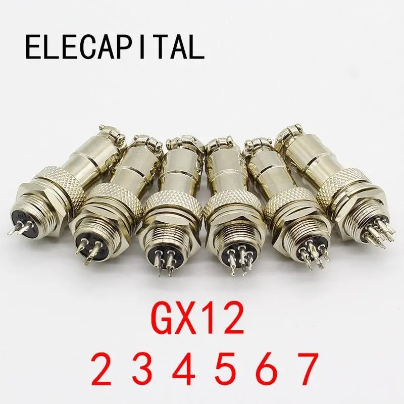 1Pcs Gx12 2 3 4 5 6 7 Pin Male &Amp; Female 12Mm Wire Panel Connector Aviation Plug L91 Gx12 Circular Connector Socket Plug 1