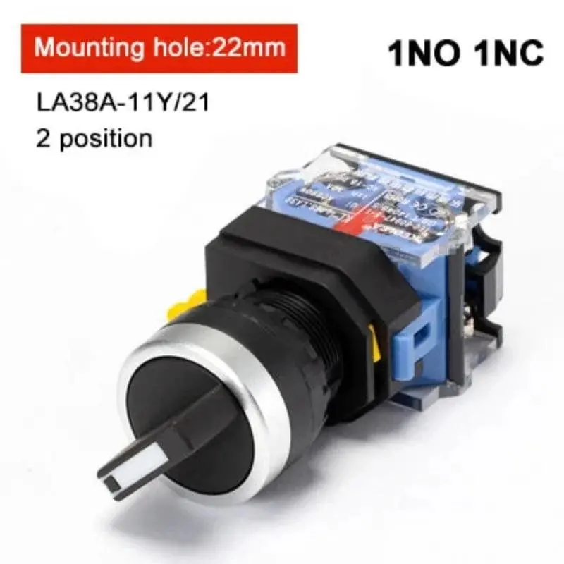 1Pcs La38-11 22Mm High-Quality Rotary Button Switch Key Button 2 Bit 3 Bit 1No 1Nc / 2No Power Control Switch 1
