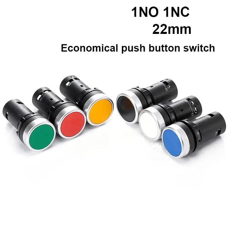 1Pcs La38-11J 22Mm Momentary Self-Rest Electrical Push Button Switch Green Red 1No 1Nc 3 Pins Screws Terminals Computer Pc 1