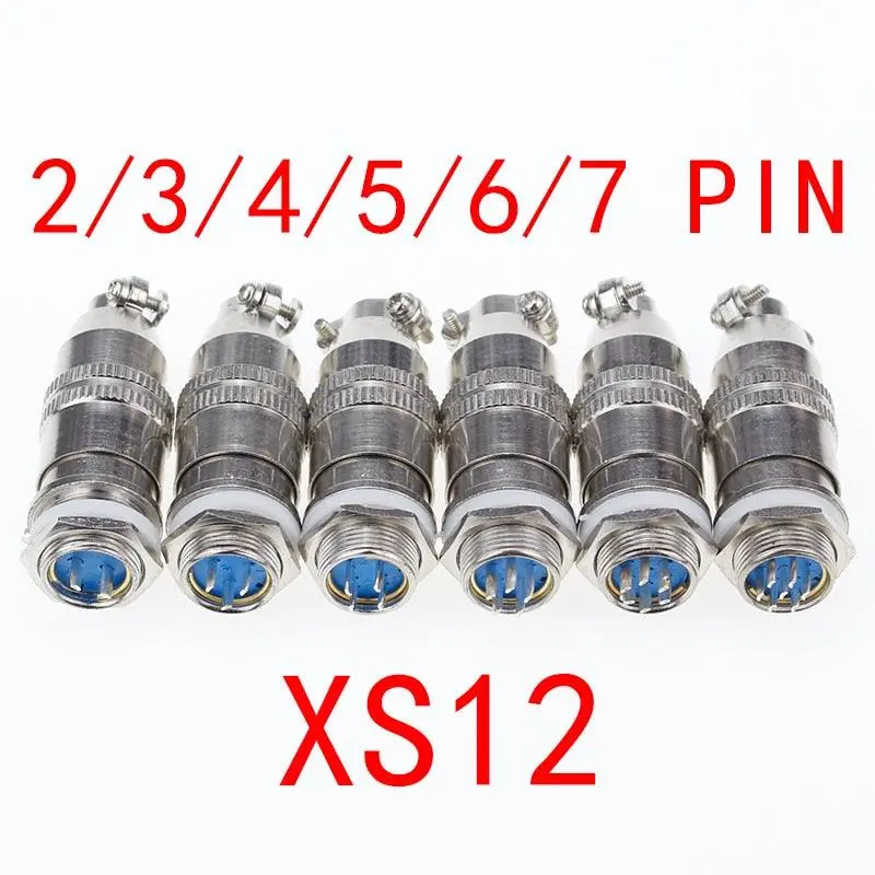 1Pcs Xs12 Aviation Plug 12Mm 2 3 4 5 Pins Connector Air Plug Square/Round Socket 1