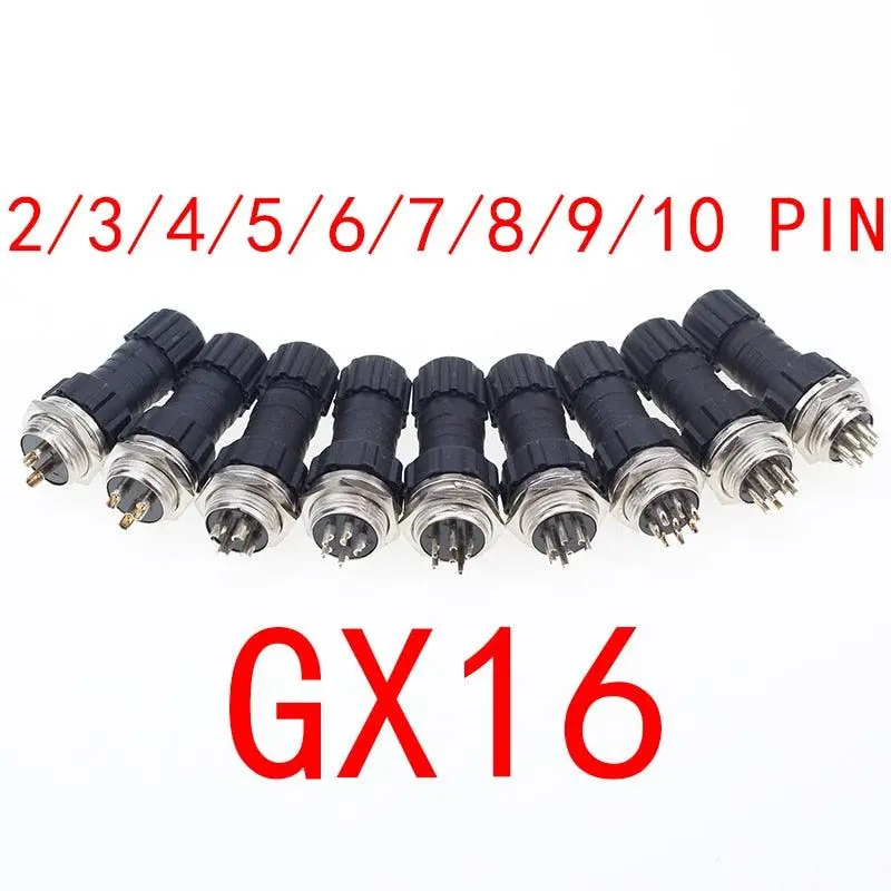 1Set Gx16 2/3/4/5/6/7/8/9/10 Pin Aviation Connector M16 Waterproof Male&Amp;Female Plug And Socket Ip65 1