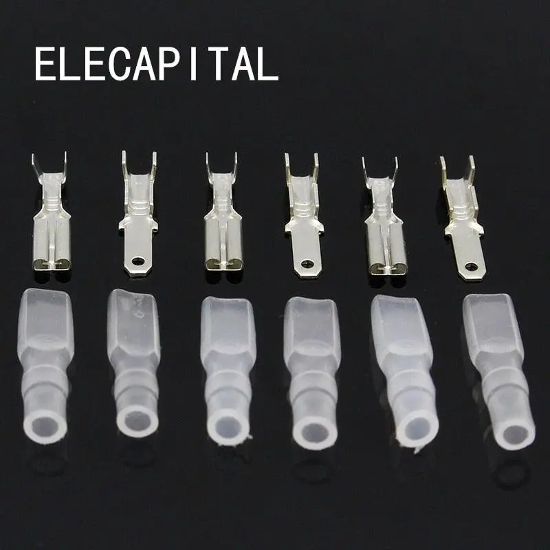 2.8Mm Crimp Terminal Female Spade Connector +Male Spade Connector+ Case  100Pcs 1