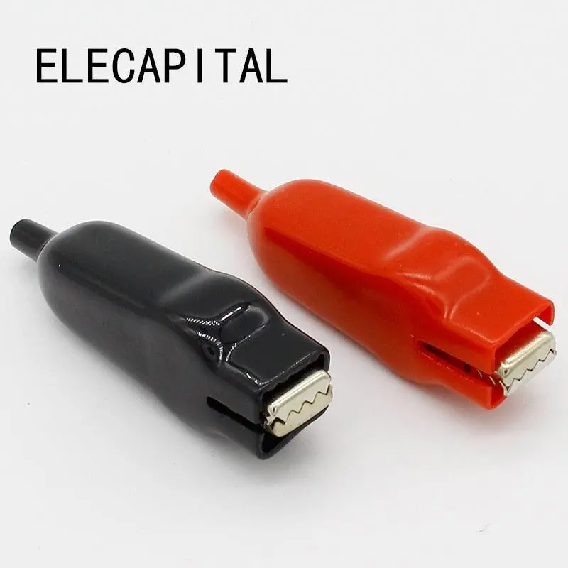 2 Pcs Sheathed Alligator Clips Electrical Diy Test Leads Alligator Double-Ended Crocodile Clips Roach Electrical Jumper Wire 1