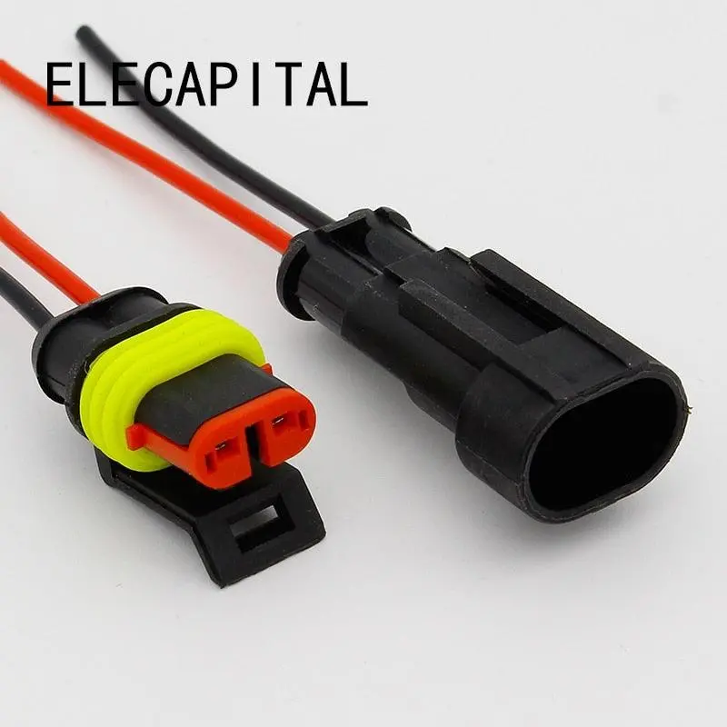 2 Pin Way Sealed Waterproof Electrical Wire Connector Plug Set Auto Connectors With Cable 1