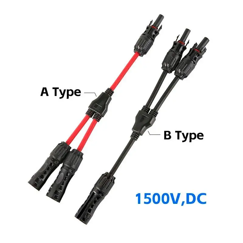 2 To 1 Hot Selling Pv Y Branch Connector With 4Mm2 1000V 30A Solar Cable For Pv Stecker Combiner Box 2 In 1 Out 14
