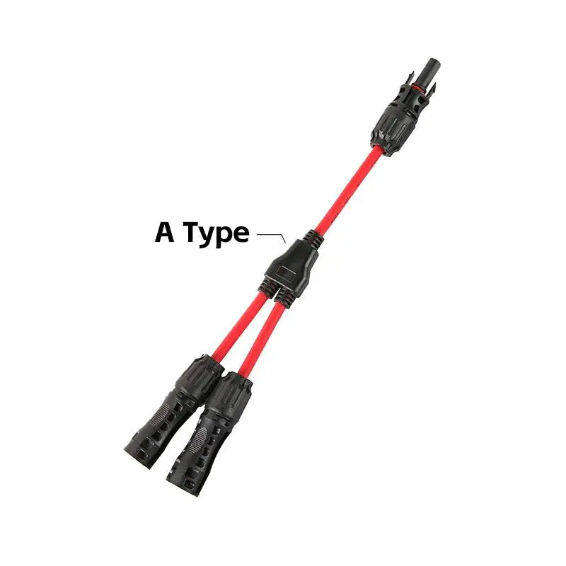 2 To 1 Hot Selling Pv Y Branch Connector With 4Mm2 1000V 30A Solar Cable For Pv Stecker Combiner Box 2 In 1 Out 10