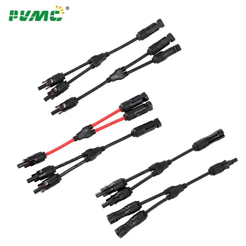 2 To 1 Hot Selling Pv Y Branch Connector With 4Mm2 1000V 30A Solar Cable For Pv Stecker Combiner Box 2 In 1 Out 3