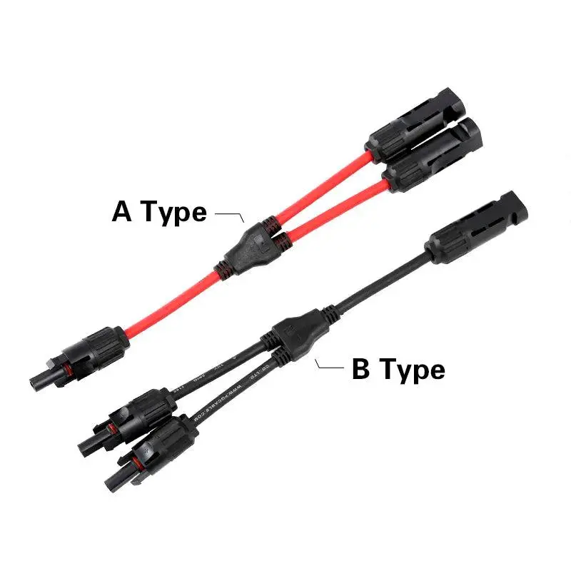 2 To 1 Hot Selling Pv Y Branch Connector With 4Mm2 1000V 30A Solar Cable For Pv Stecker Combiner Box 2 In 1 Out 9