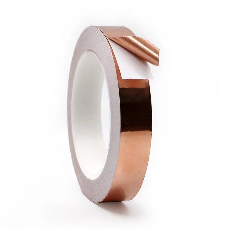 20 Meters Single Side Conductive Copper Foil Tape Strip Adhesive Emi Shielding Heat Resist Tape 2Mm 3Mm 4Mm 5Mm 6Mm 8Mm 10Mm 1