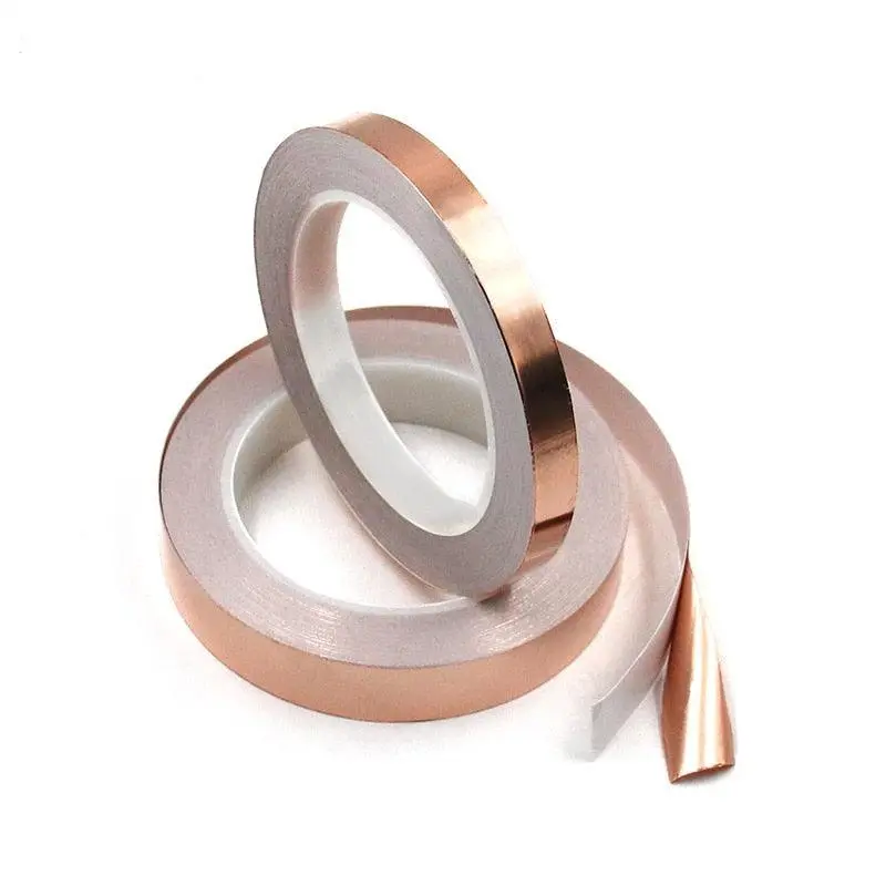 20 Meters Single Side Conductive Copper Foil Tape Strip Adhesive Emi Shielding Heat Resist Tape 2Mm 3Mm 4Mm 5Mm 6Mm 8Mm 10Mm 4