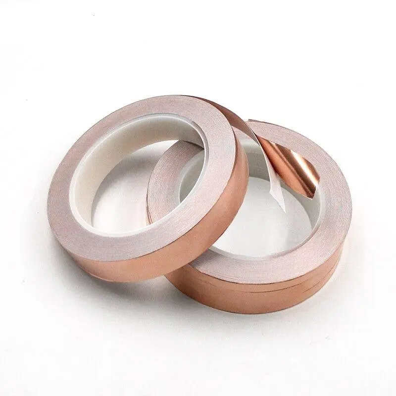 20 Meters Single Side Conductive Copper Foil Tape Strip Adhesive Emi Shielding Heat Resist Tape 2Mm 3Mm 4Mm 5Mm 6Mm 8Mm 10Mm 6